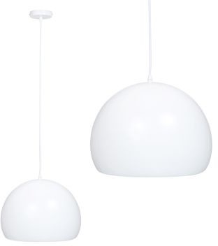 BERGE LAMPA SUFITOWA WISZĄCA Z SERII NOWOCZESNE & SCANDI: MODEL B7109 E27 BIAŁY + SREBRNY LAMPA-B7109