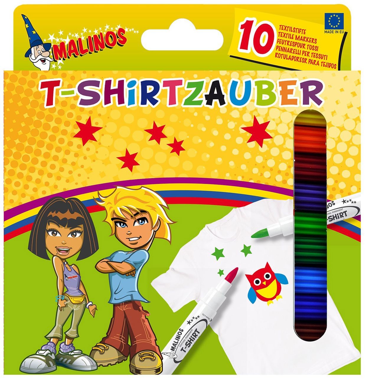 Malinos Malinos Textilstifte 10 Textilfarben 300010