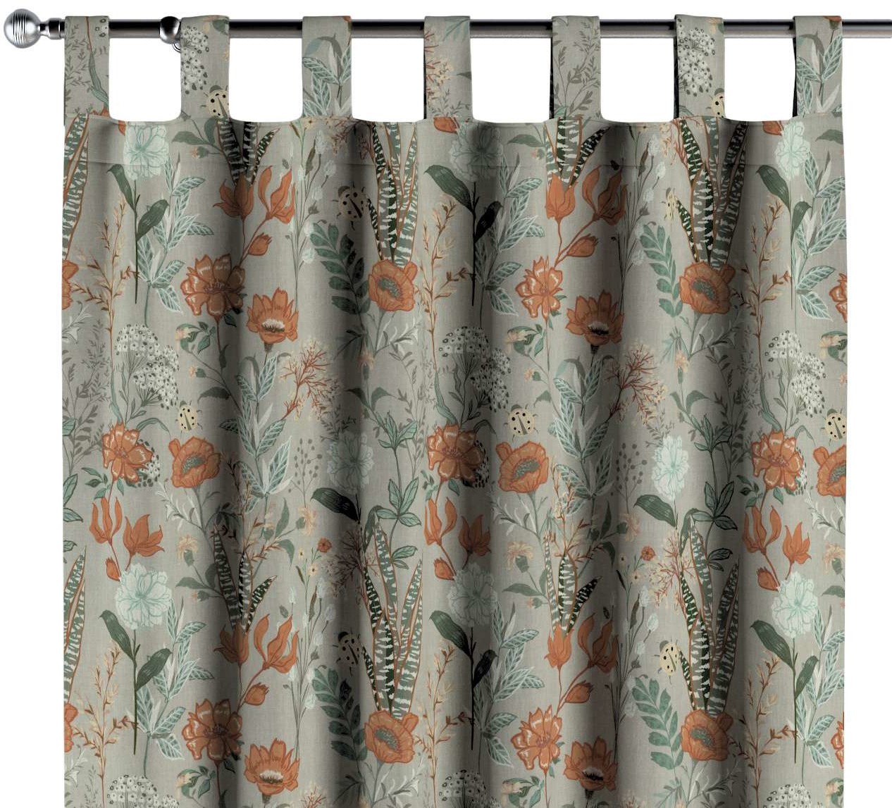 Dekoria pl pl Zasłona na szelkach 1 szt. kolorowe kwiaty na szarym tle 1szt 130 × 260 cm Flowers 310-143-70