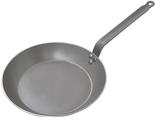 De Buyer Lyonnaise okrągła patelnia z masywnej stali, 22 cm 5110.22