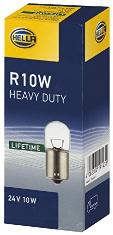 HELLA Long Life 24 V żarówka r10 W, zestaw z 10 żarówkami 8 GA 002 071 271 8GA 002 071-271