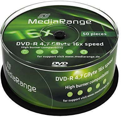 MediaRange MR444 DVD-R płyta DVD (16 X Speed, 4,7 GB, 50 sztuk) 4260057125583