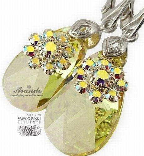 Swarovski piękne zielone kolczyki LUMINOUS GREEN FLOWER