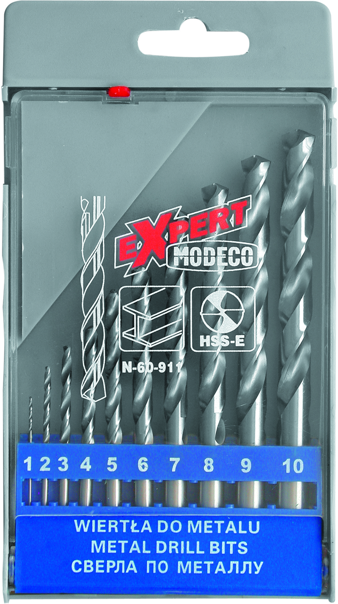 Modeco zestaw szlifowanych do metaluHSS 1,0-10,0 mm marki Expert MN-60-9 (MN-60-911)