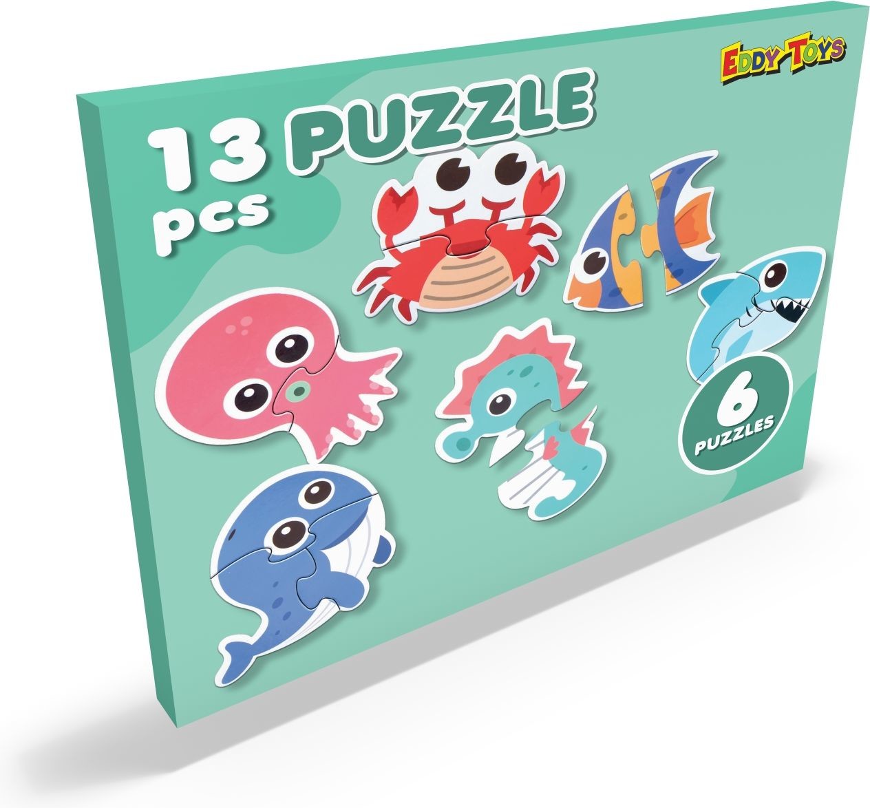 Eddy Toys Puzzle zwierzątka dla dzieci EDDY TOYS 13 elementów E-26669-GRN