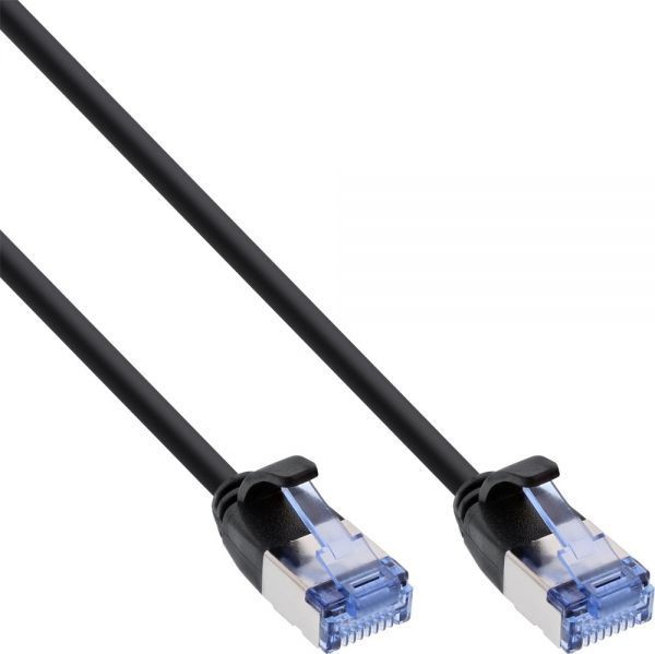 InLine slim okrągły kabel sieciowy Patch U/FTP Cat,6A czarny 5m