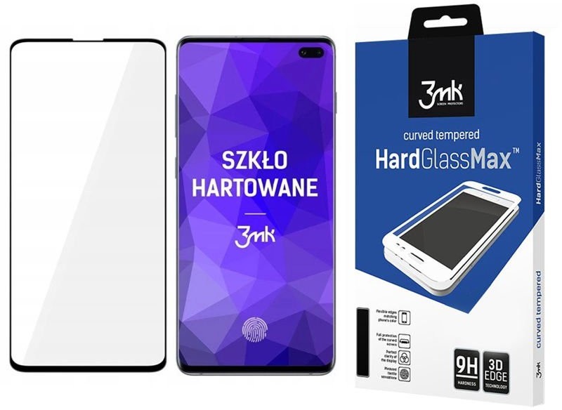 3MK Szkło HardGlass Max czytnik linii do Samsung Galaxy S10 Plus Black 7072X1