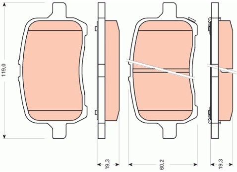 TRW Klocki hamulcowe - komplet GDB1755