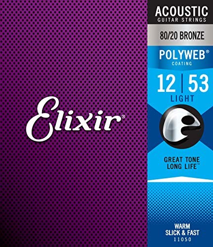 Elixir Struny 80/20 Brąz 12-strunowe struny do gitary akustycznej z powłoką z polichloru, lekkie (.010-.047) CEL 11150