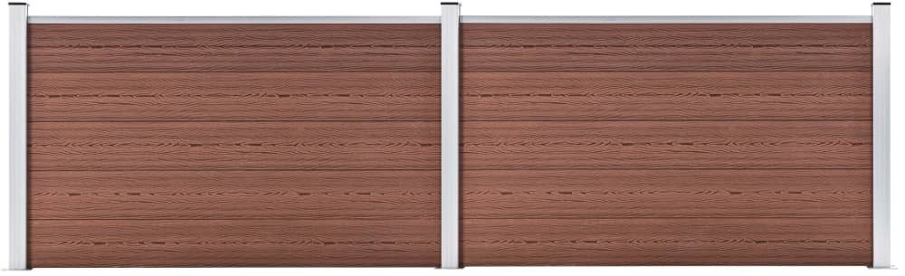 vidaxl Ogrodzenie ogrodowe WPC, 353 x 106 cm, brązowe 3053243
