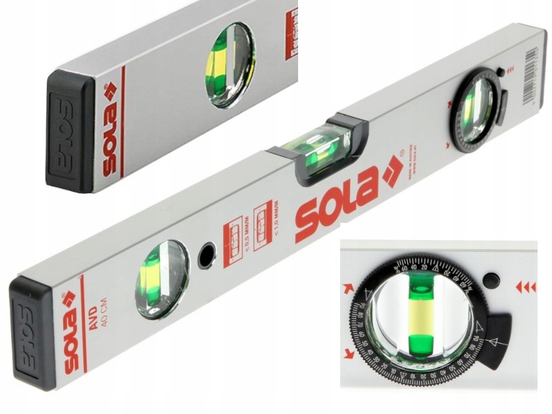 Sola Poziomnica Avd 40cm Aluminiowa Kątomierz