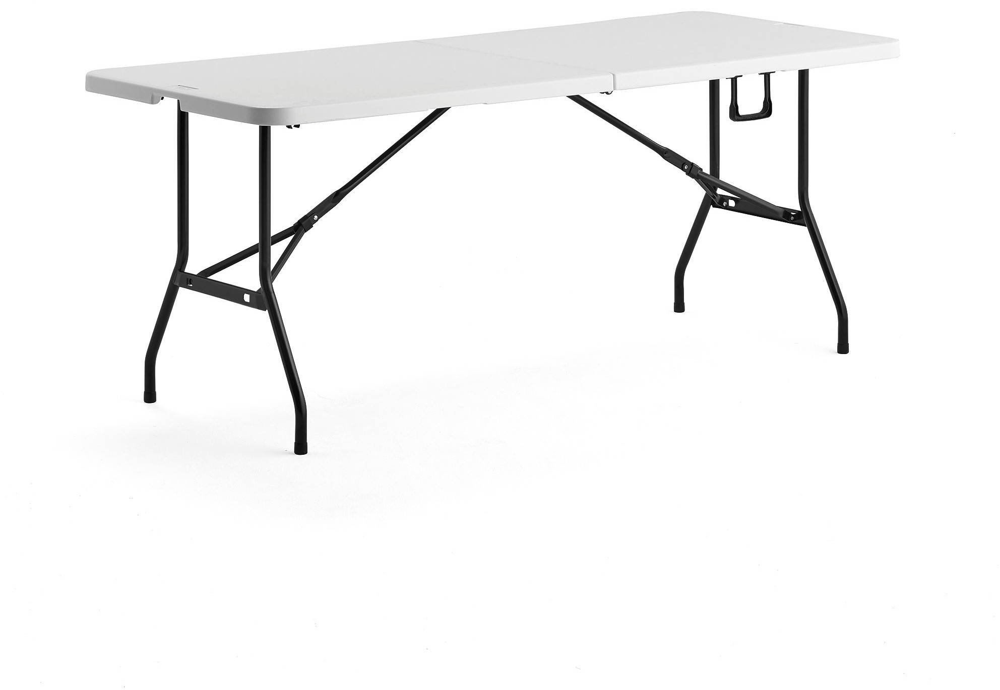 AJ Produkty Składany stół plastikowy KLARA, 1800x750x745 mm, biały, czarny