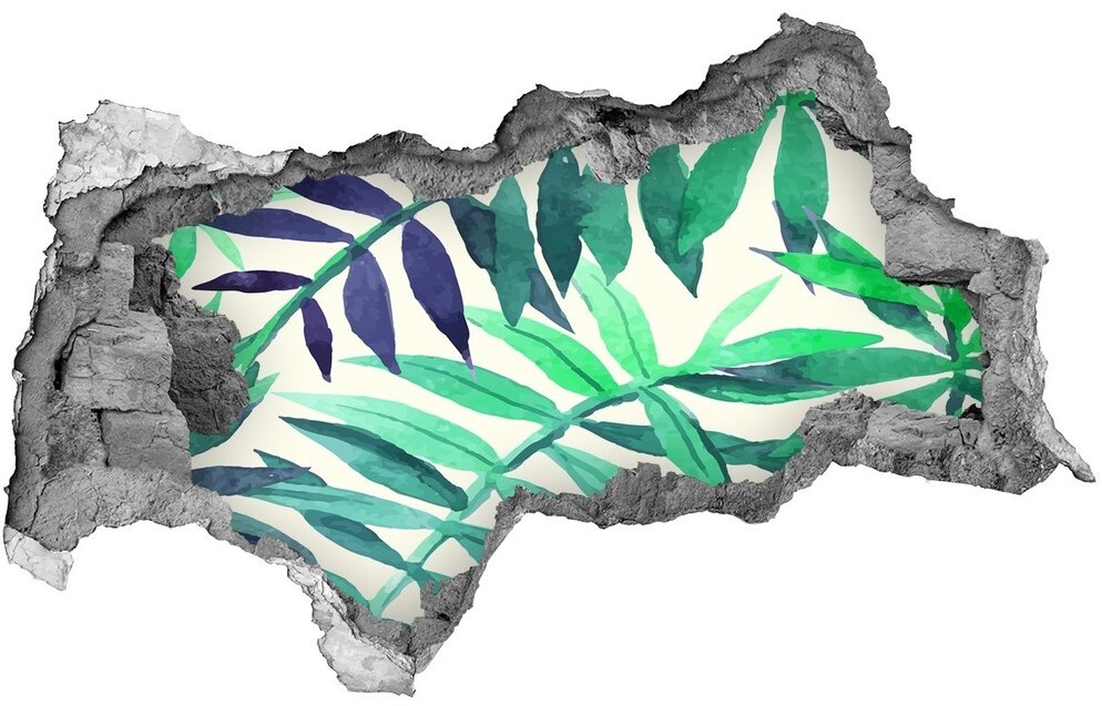 Wallmuralia.pl Okleina 3D dziura na ścianę Tropikalne liście