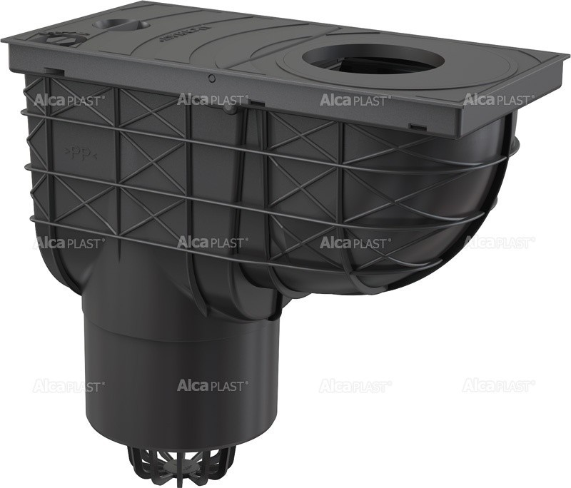 Alca PLAST Alcaplast Wpust deszczowy uniwersalny 300 × 155/125 dolny czarny AGV2 !