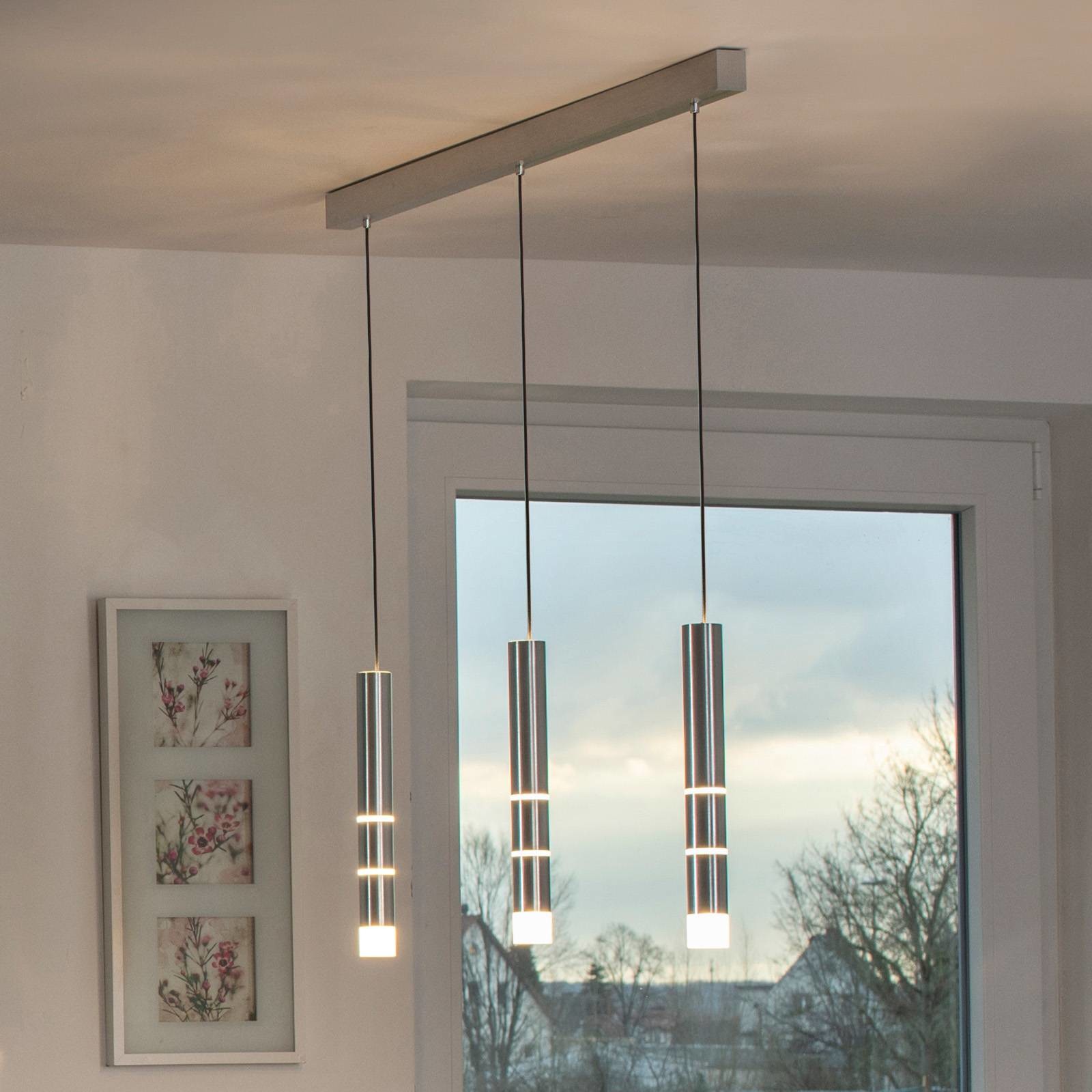 PURE PURE Vega lampa wisząca, trzy cylindry, aluminium