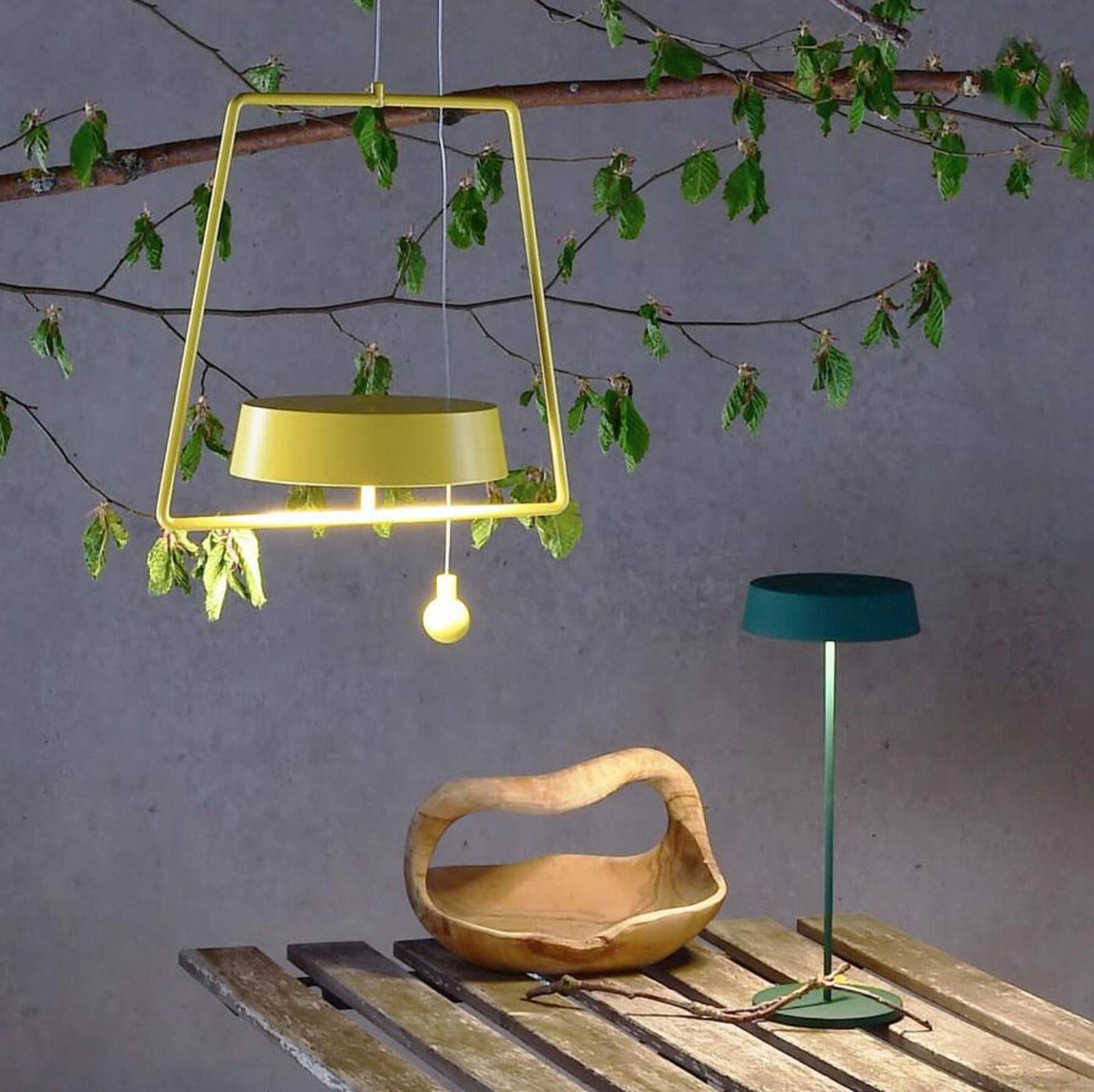 Deko-Light Lampa wisząca LED Miram akumulator, żółta