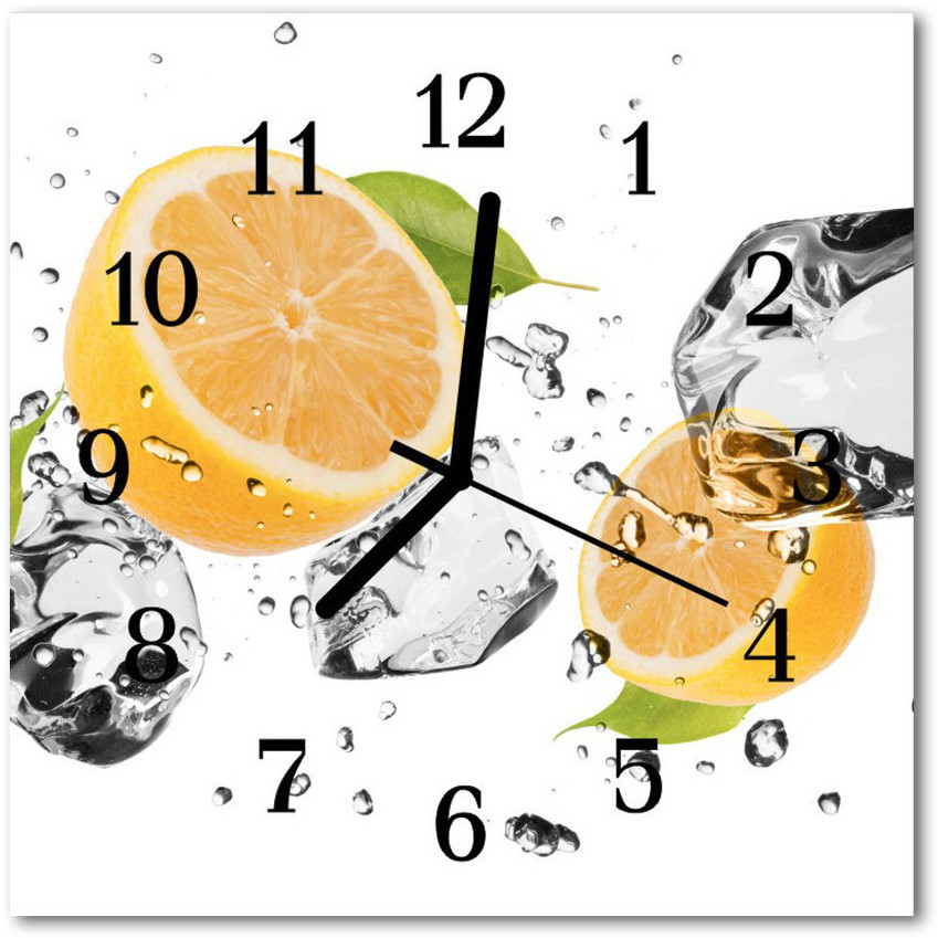 tulup pl Zegar szklany kwadratowy Cytryna 30x30cm