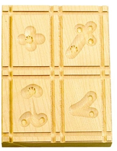 Städter 847033 forma do pieczenia springerles-model 4 obrazy, drewno, brązowa, 12 x 10 x 3 cm, 847033