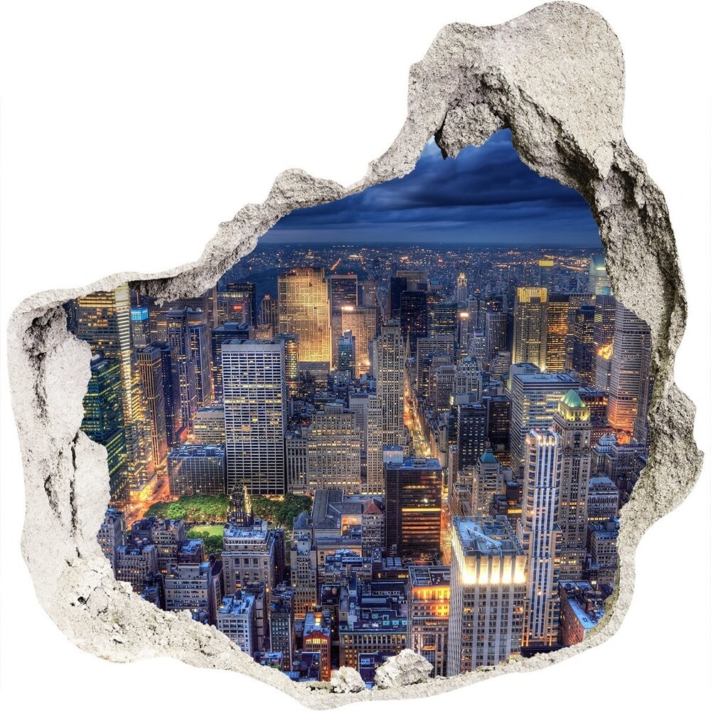 Wallmuralia.pl Fototapeta dziura na ścianę 3d Nowy Jork lot ptaka