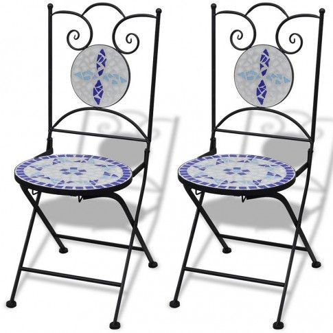 Zestaw ceramicznych krzeseł ogrodowych Leah niebieski
