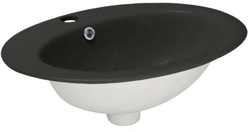 Novoterm Umywalka 50x44,5x19 cm ceramiczna wpuszczana w blat - owalna czarna półmat KR 132 BLM