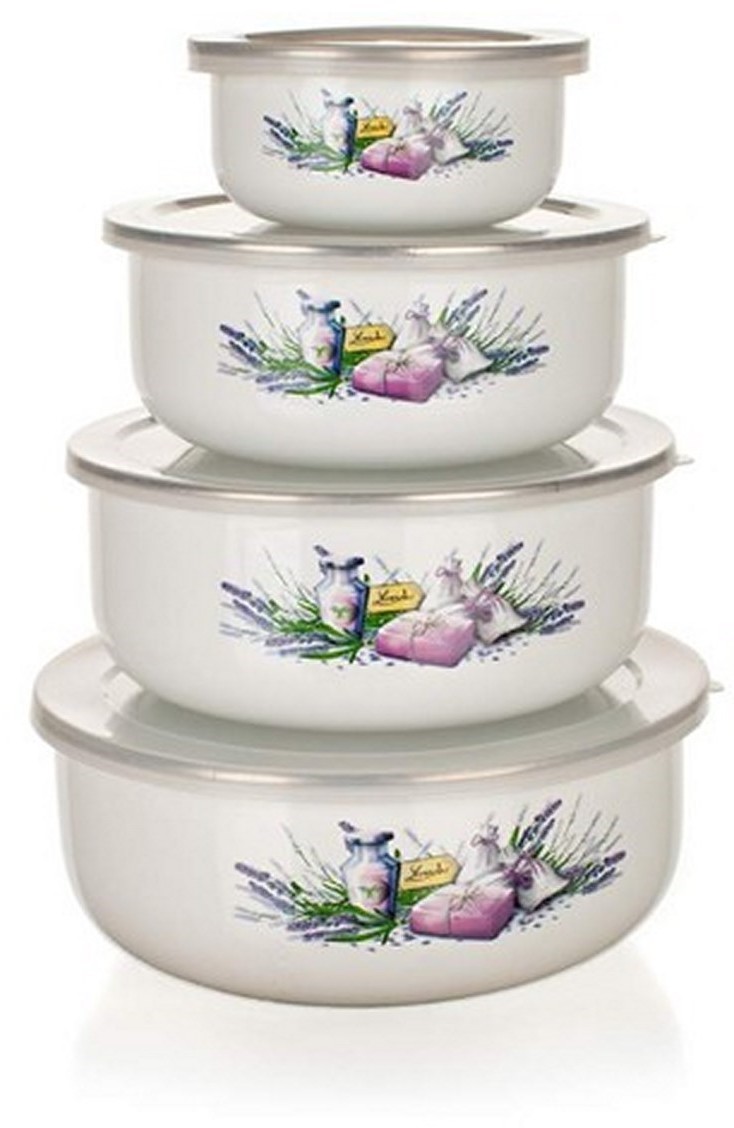 Banquet LAVENDER 8-częściowy zestaw emaliowanych m,