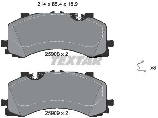 TEXTAR Klocki hamulcowe przód AUDI Q7 4M 15> 2590801