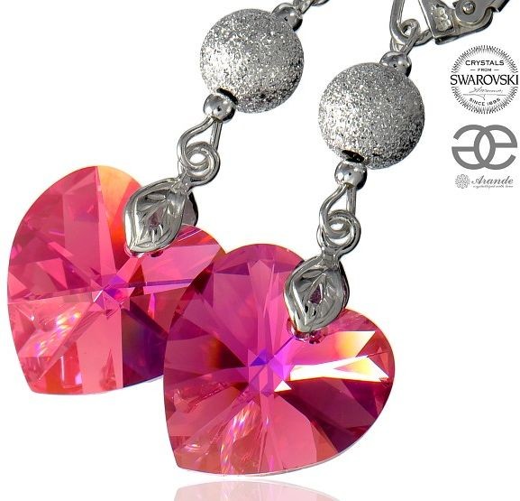 Swarovski piękne długie kolczyki ROSE DIAMOND SREBRO