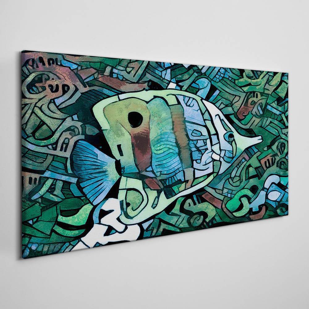 PL Coloray Obraz Canvas Abstrakcja Zwierzęta Ryby 140x70cm