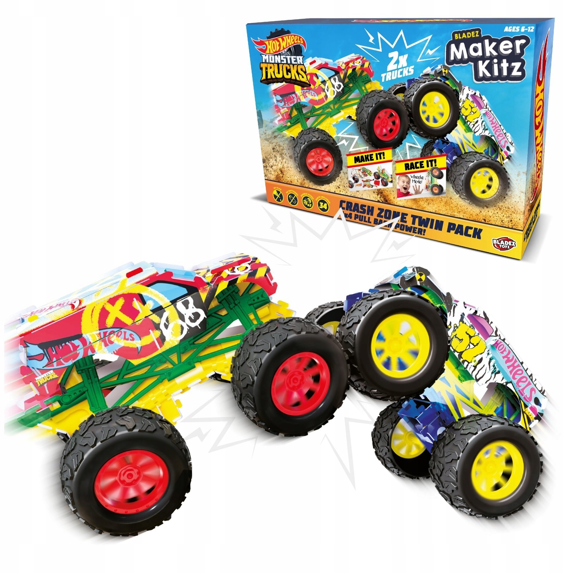 Mattel Zestaw Monster Truck Maker Kitz 2 Pak