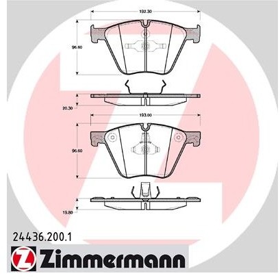 ZIMMERMANN Klocki hamulcowe - komplet 24436.200.1