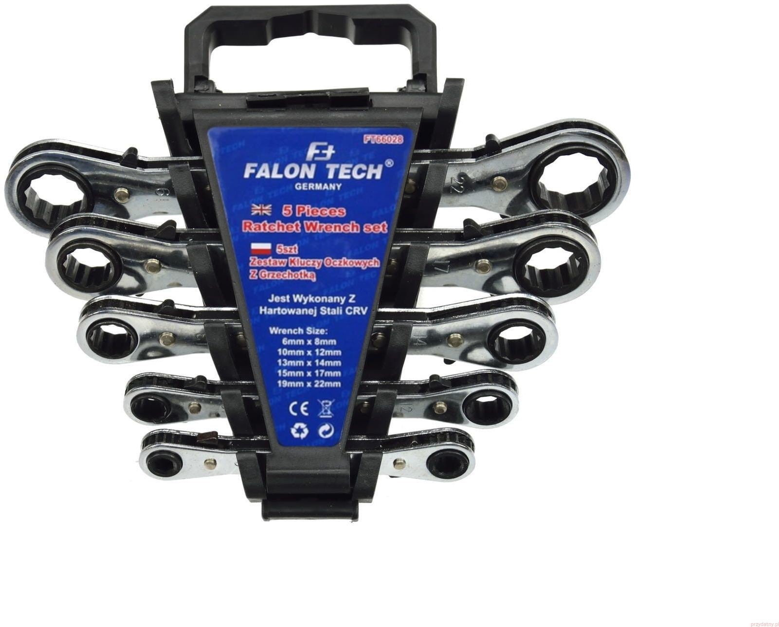 Falon tech FALON TECH Klucze płasko oczkowe z grzechotką 8-22 mm FAL_457