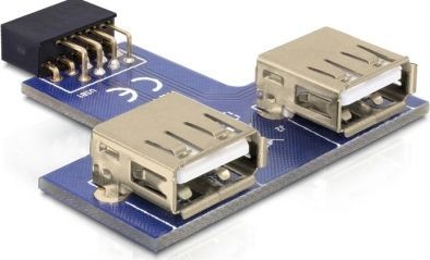 Delock USB Adapter Pinheader > 2x A Bu/Bu nebeneinander 41824 41824