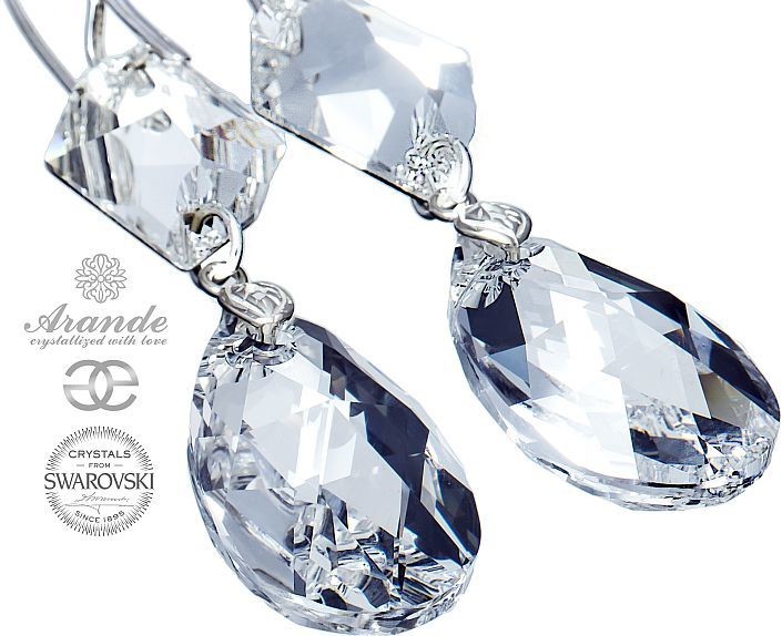 Swarovski piękne długie kolczyki CRYSTAL Srebro