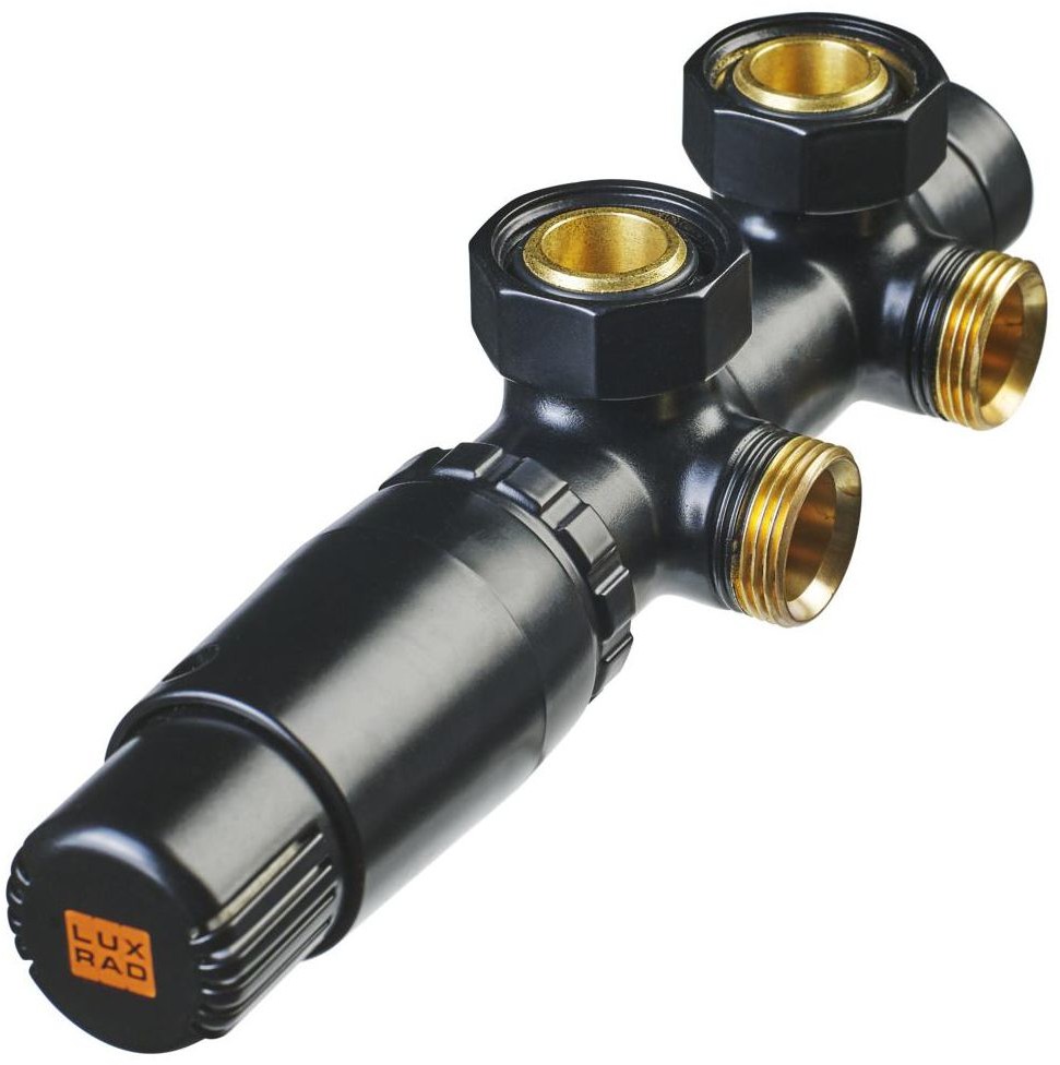 LUXRAD Zestaw termostatyczny DUO PLEX Czarny Mat LUXRAD