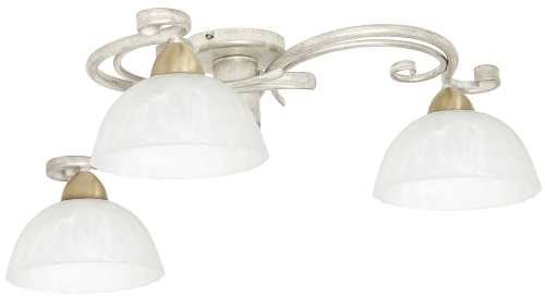 Luminex Plafon lampa sufitowa Aurora White 3x60W E27 srebrny biały mosiądz 5971