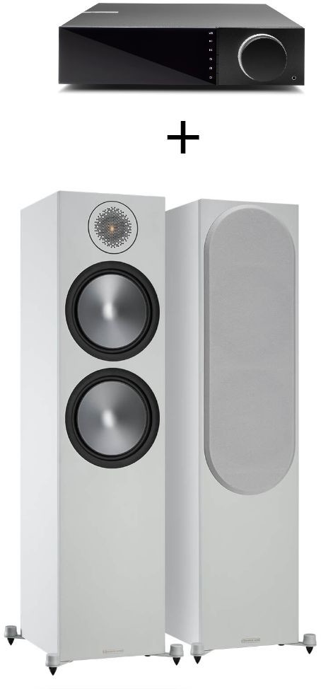 PROMO Zestaw kolumn Monitor Audio Bronze 500 + wzmacniacz strumieniowy Cambridge EVO 75 Kolor: Biały