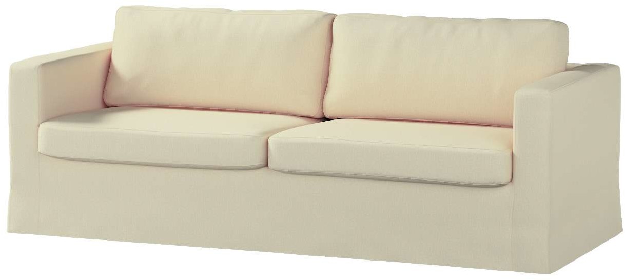 Dekoria pl Pokrowiec na sofę Karlstad 3-osobową nierozkładaną długi kremowy szenil 204 x 89 x 66 cm Chenille