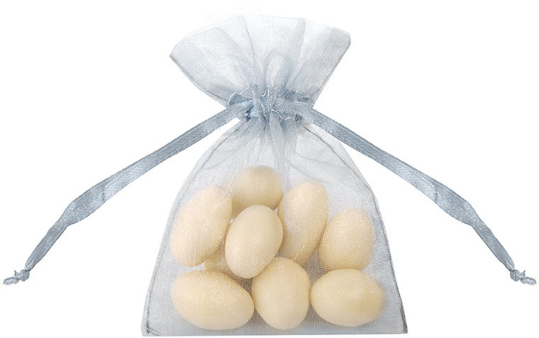 PartyDeco Woreczki z organzy, srebrne, 20 sztuk