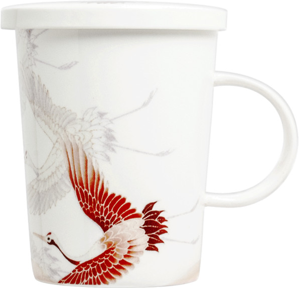 Royal Kubek do herbaty z filtrem, porcelanowy Żurawie 300ml - Tea 6007496