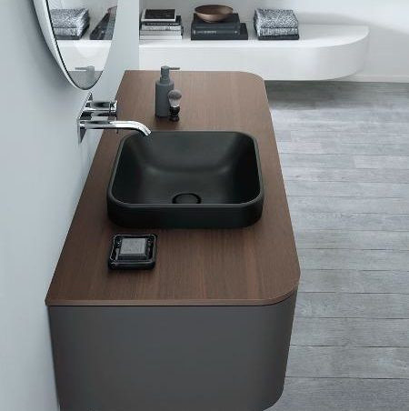 Duravit Happy D.2 Plus 40x40 cm antracytowa mat z powłoką WonderGliss 23594013001