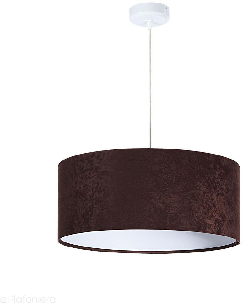 Koncept BPS Welurowy abażur Dalia - brązowa lampa wisząca do salonu, sypialni (kolekcja - Standard, 1xE27) ręc 010-017-60cm