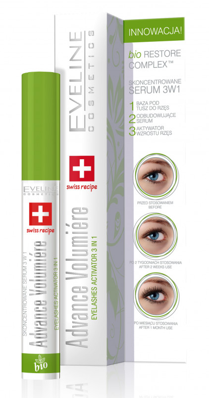 Eveline Advance Volumiere Eyelash Concentraced Serum 3in1 - Skoncentrowane serum do rzęs 3w1 EVESR3W