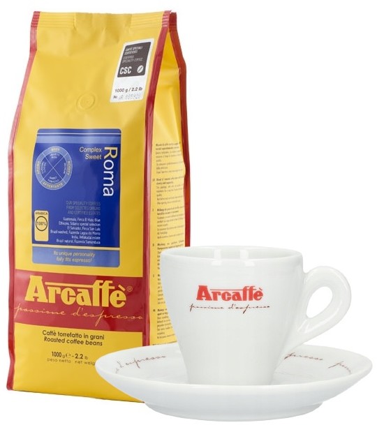 Arcaffe Kawa ziarnista Roma 1kg + filiżanka porcelanowa