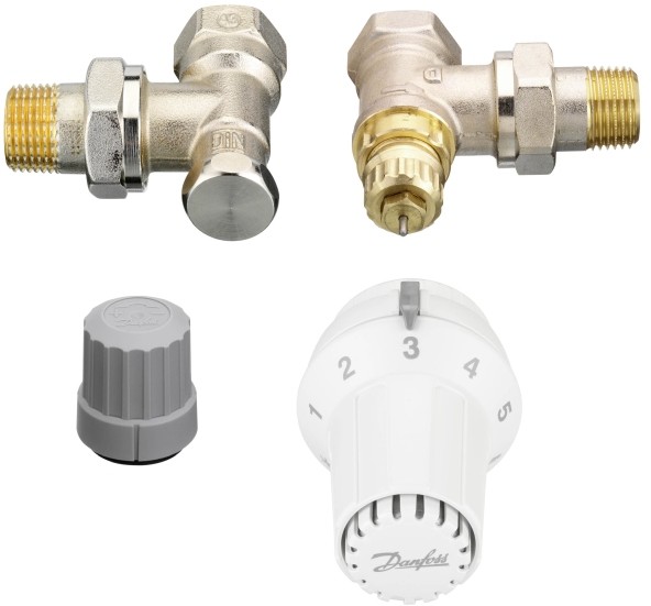 Danfoss Zestaw grzejnikowy kątowy RAS-C 3 elementy 013G6555