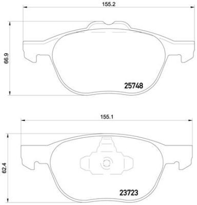 BREMBO Zestaw klocków hamulcowych, hamulce tarczowe P 24 158