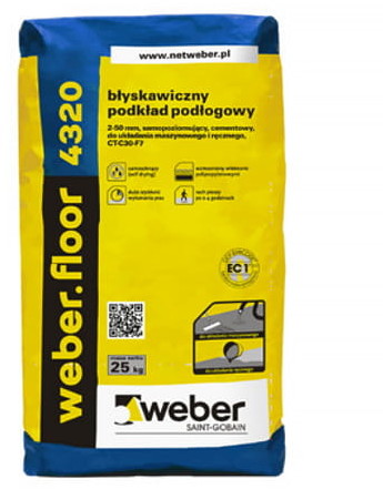 Weber Podkład podłogowy samopoziomujący, błyskawiczny Floor 4320 25 kg