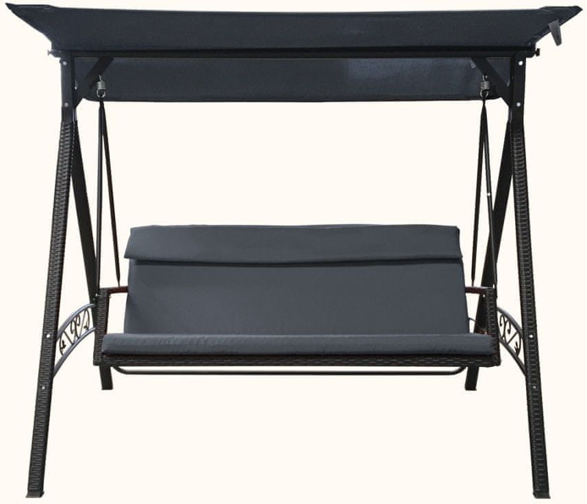 Rojaplast huśtawka ogrodowa RATTAN szara