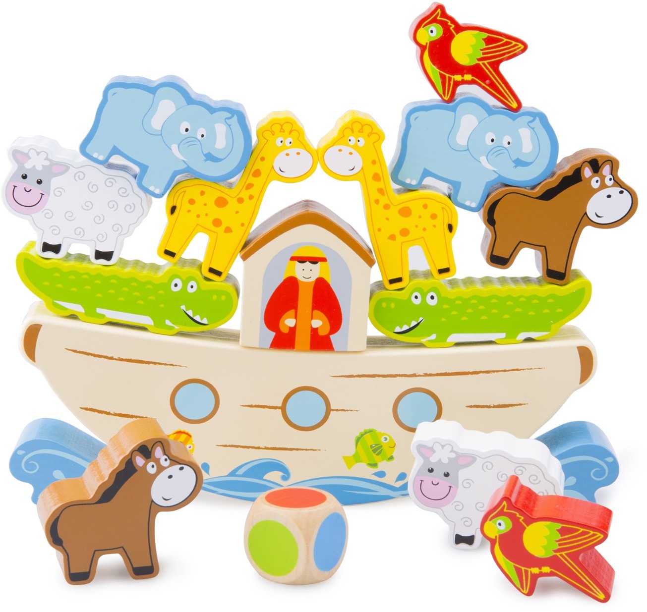 NEW CLASSIC TOYS Drewniana gra balansująca - Arka Noego