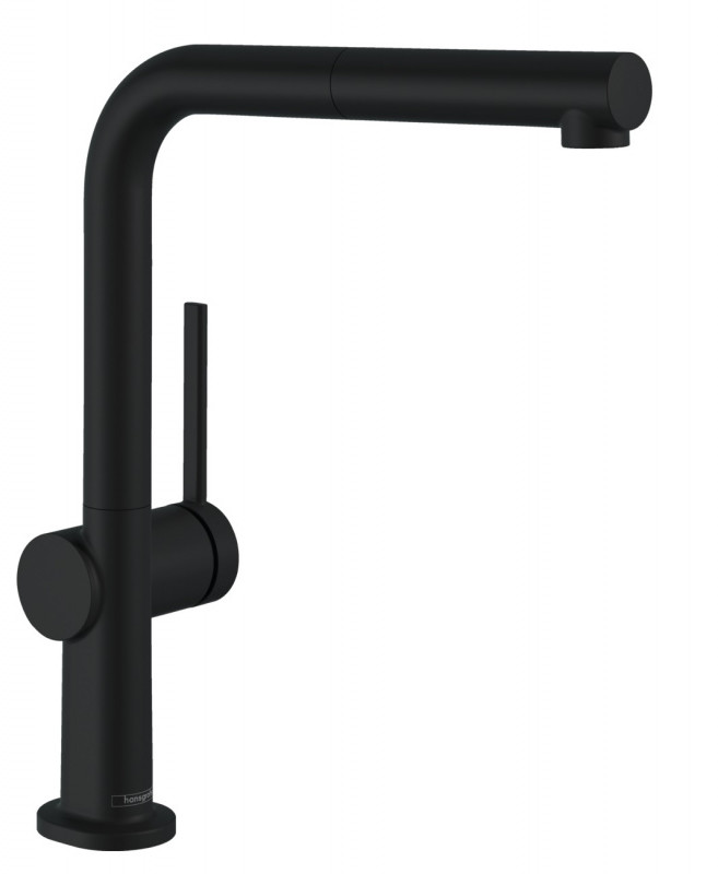 Hansgrohe Talis M54 Bateria kuchenna z wyciąganą wylewką czarny mat 72809670